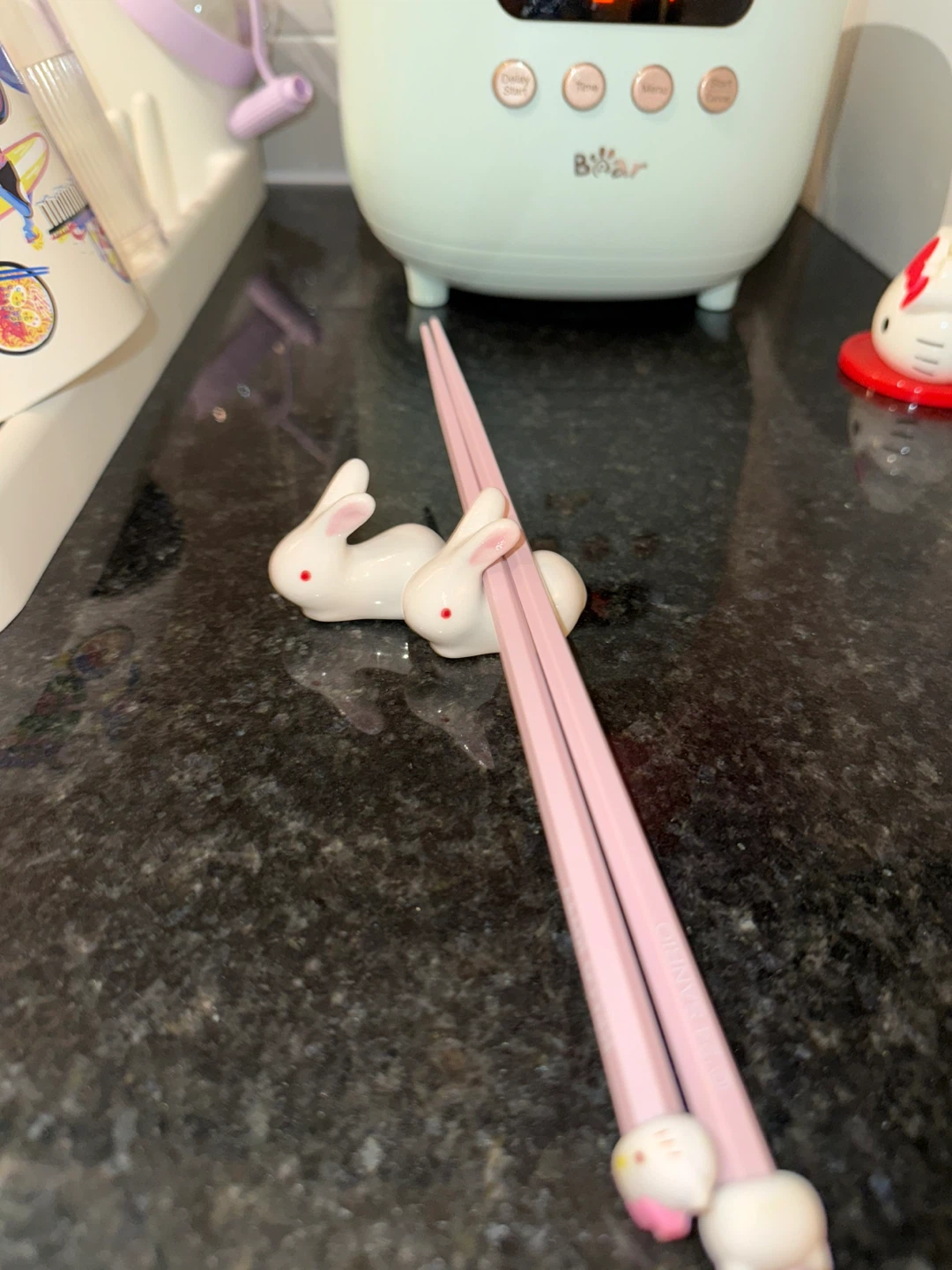 Pair of Ceramic Bunny Chopstick Rests - photo 3