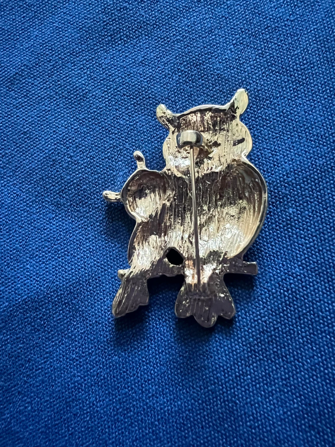 Gold Tone Owl Brooch with Red and Crystal Accents - photo 3