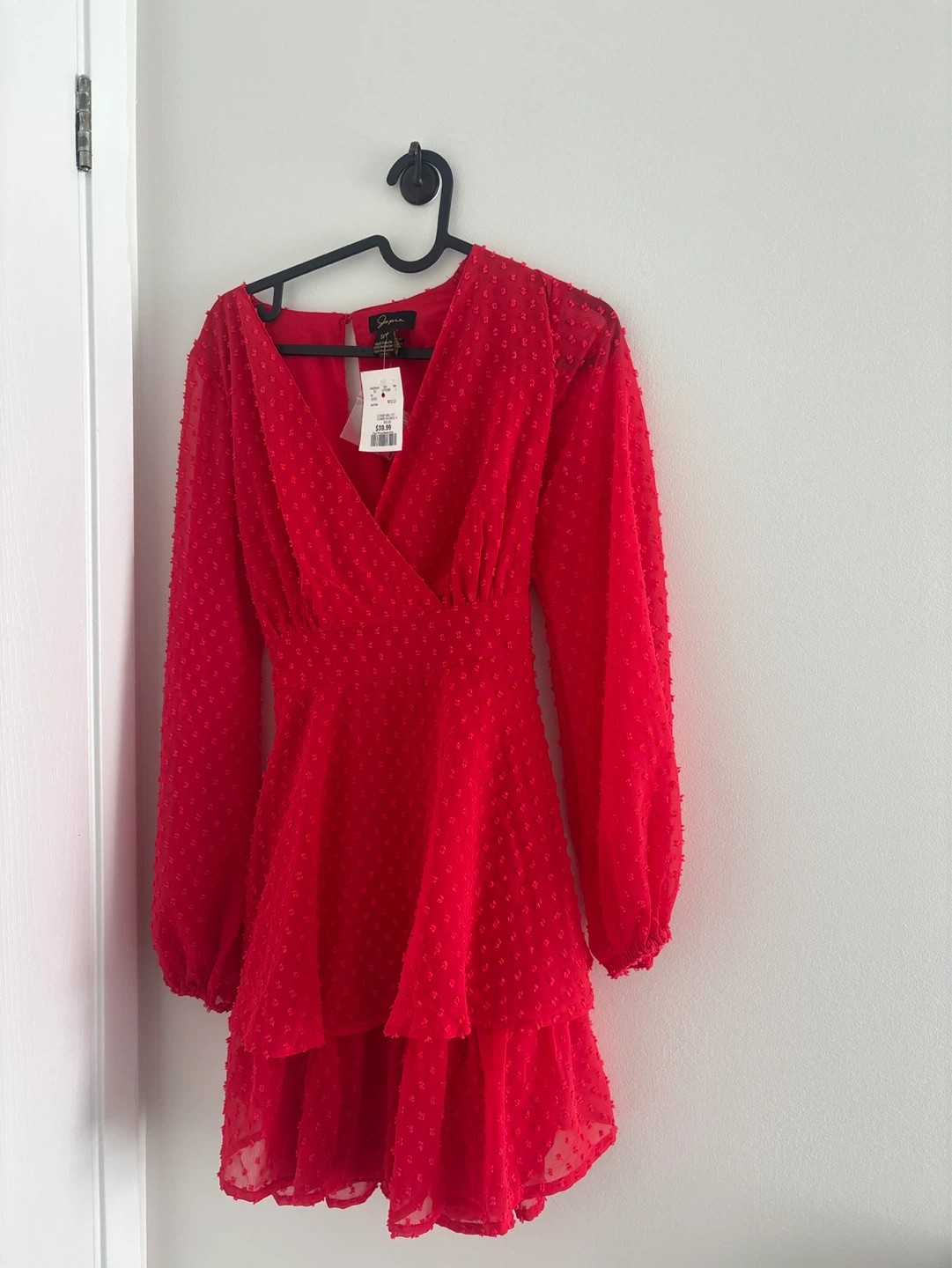 Jumpo Red Swiss Dot Mini Dress brand new