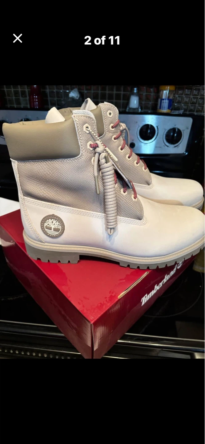 Timberland Heritage 6 inch White Nubuck Waterproof Boots