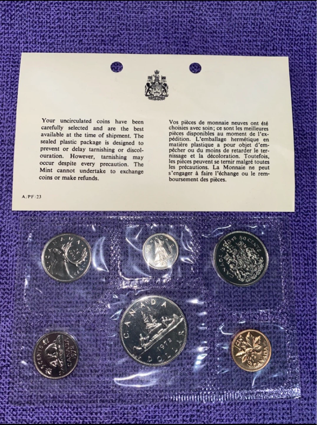 1972Royal Canadian Mint Coin Set - photo 2