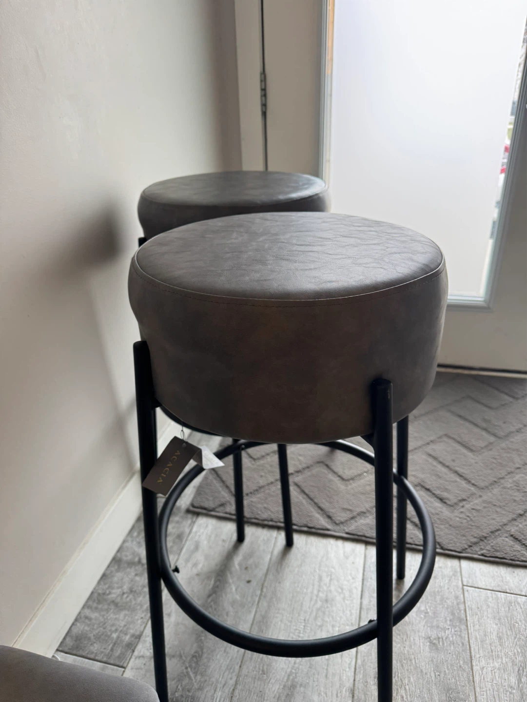 Modern Grey Barstools – Set of 2  (BRAND NEW) - photo 2