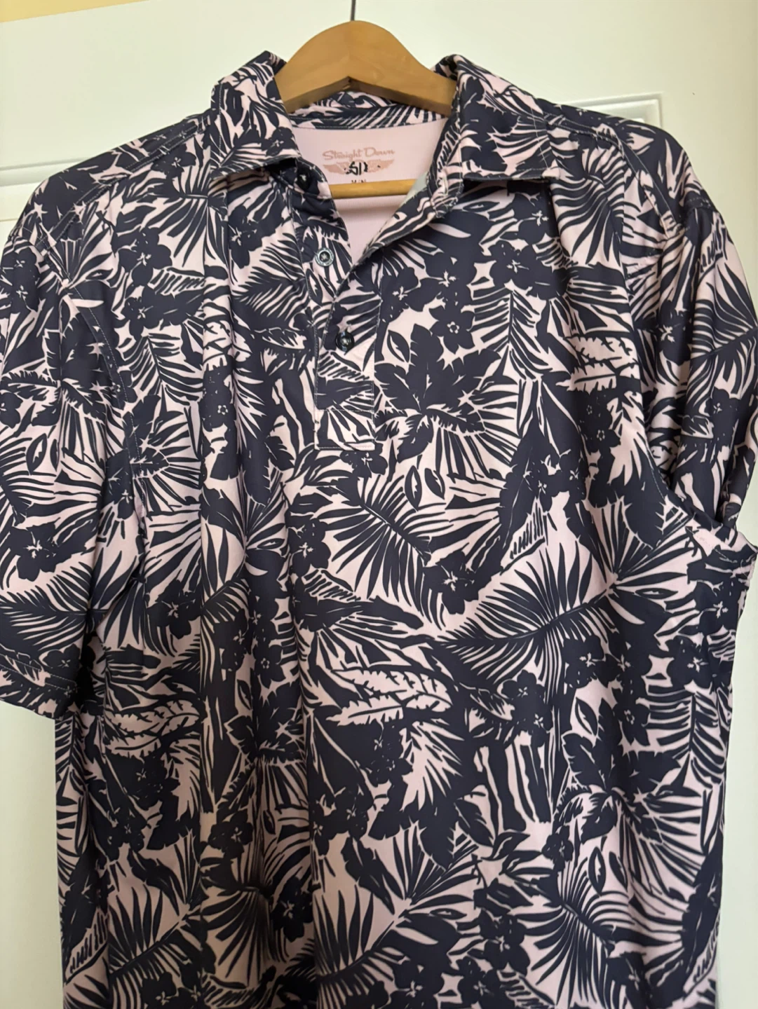 Straight Down tropical Golf Polo Shirt, Size M - photo 3