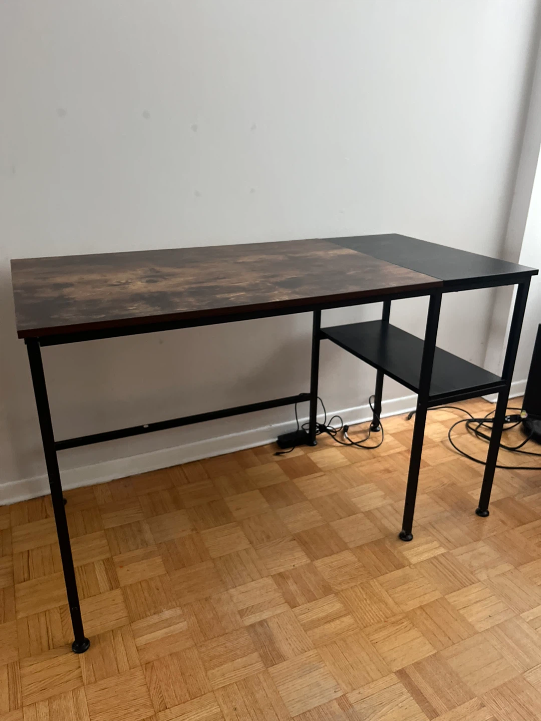Rustic Wood Desk with Shelf - photo 4