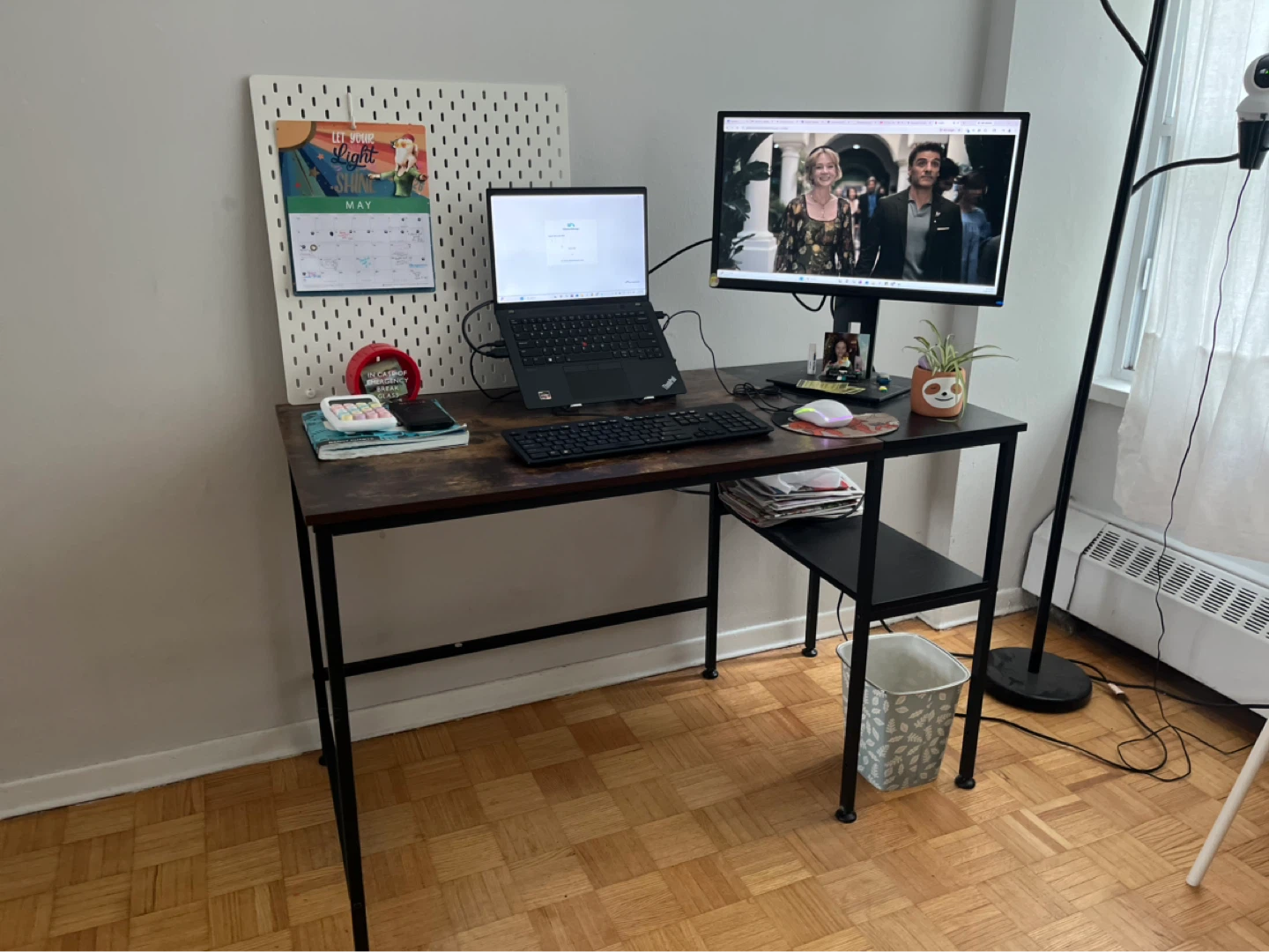 Rustic Wood Desk with Shelf