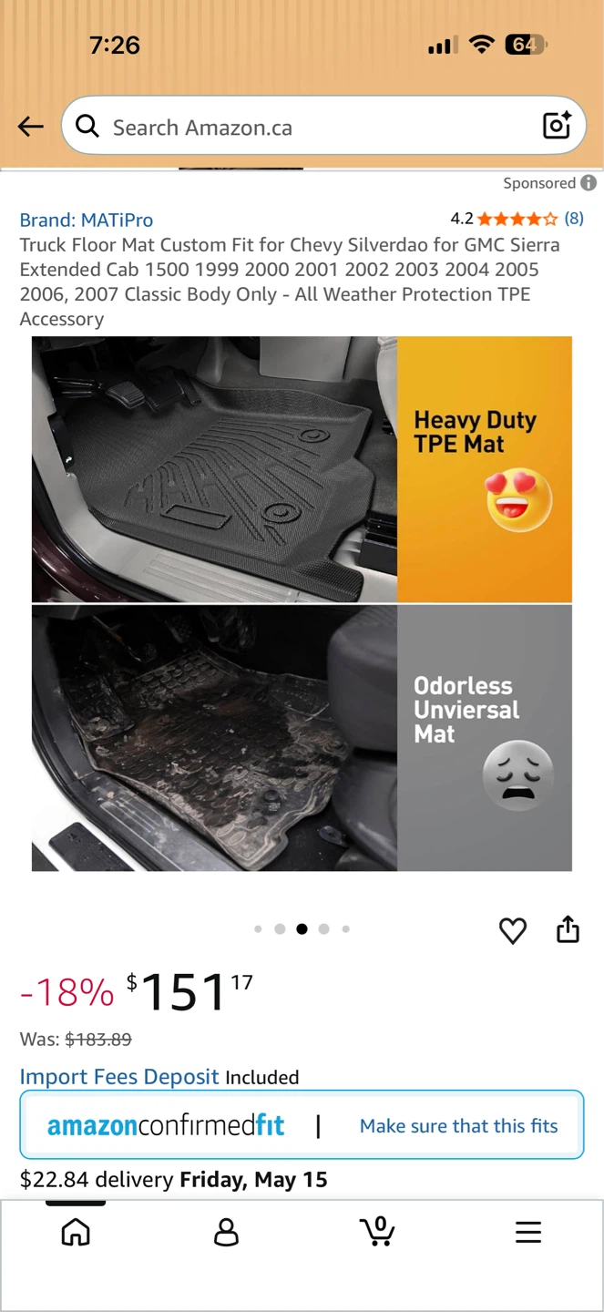 Truck Floor Mats for Chevy Silverado / GMC Sierra Extended Cab - photo 4