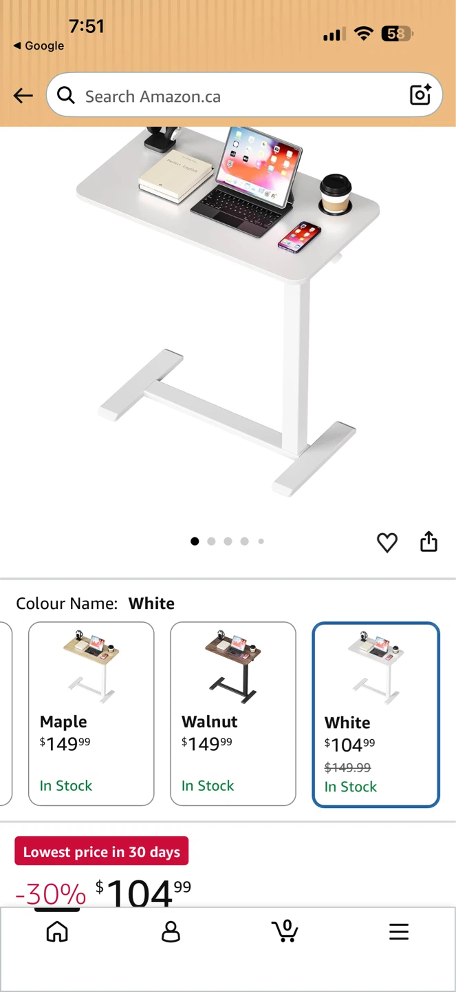White Standing Desk