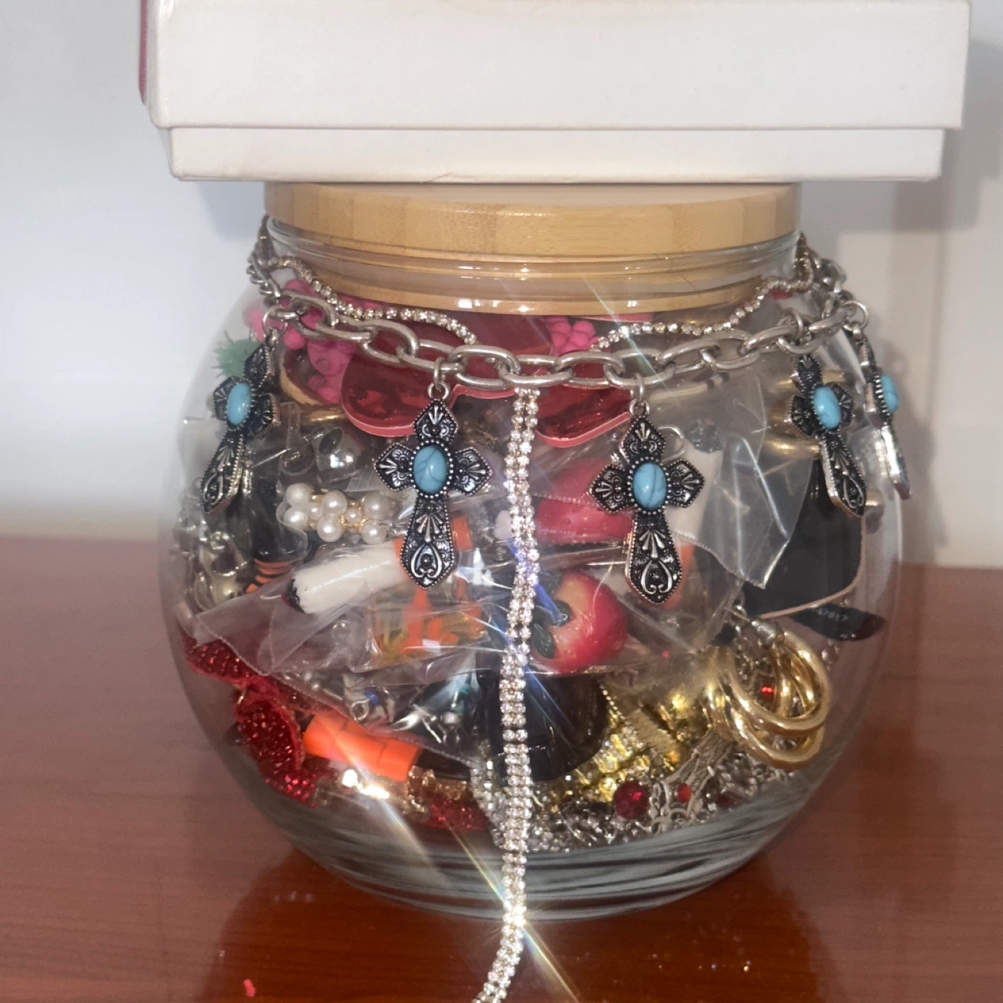 Assorted Costume Jewelry in Glass Jar - photo 2