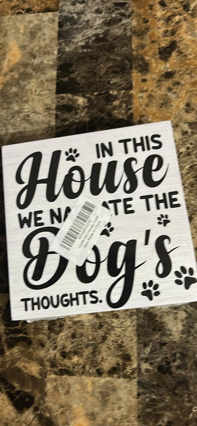 New-Wooden "In This House We Have the Dog's Thoughts" Sign - photo 3