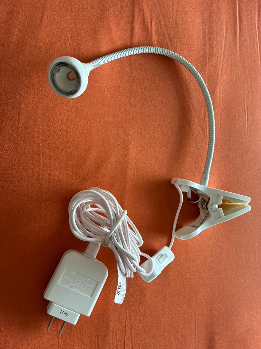 Ikea White LED Clip-On Lamp with Flexible Gooseneck