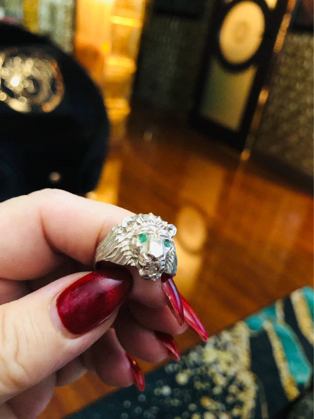 925 stamped real silver with green emerald 9 - photo 2