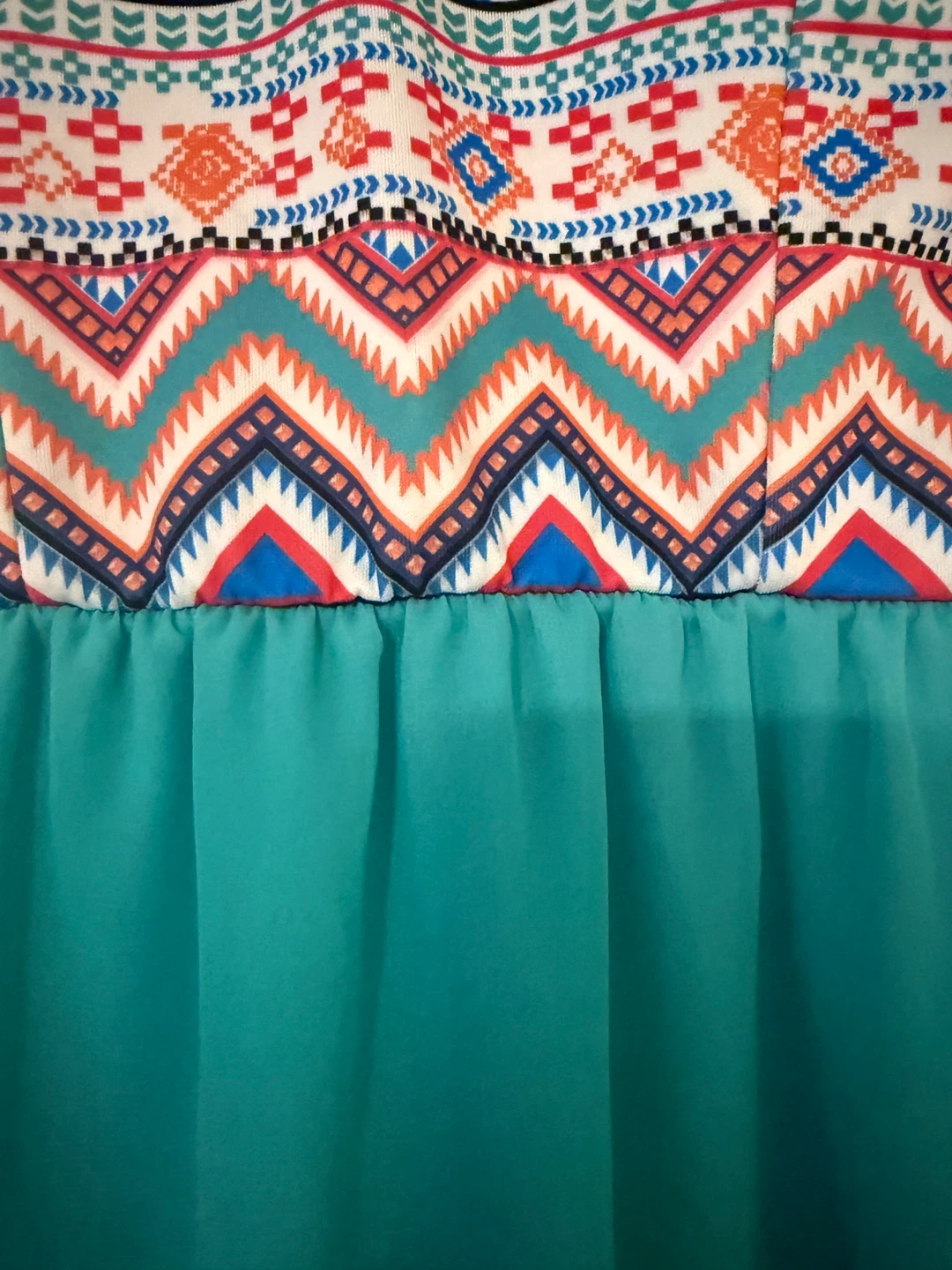 Auditions Strapless Maxi Dress Turquoise Geometric Print - photo 3