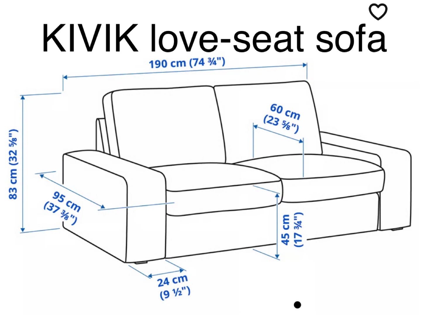 IKEA KIVIK Love-Seat Sofa - Grey - photo 3
