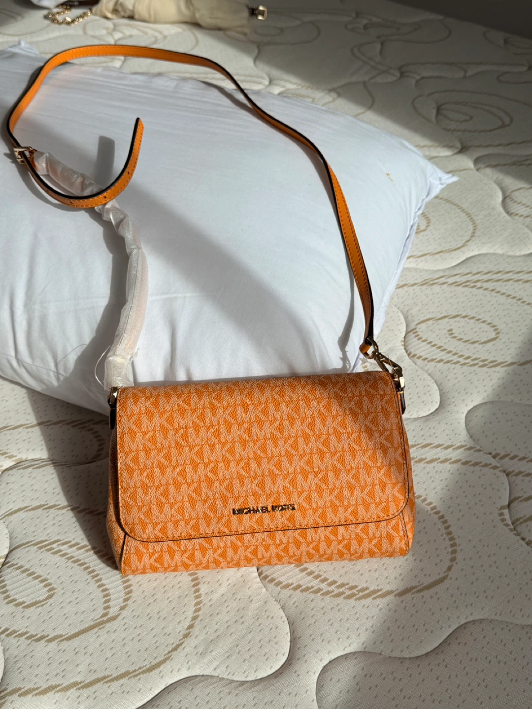 Michael Kors Orange Monogram Shoulder Bag - photo 5