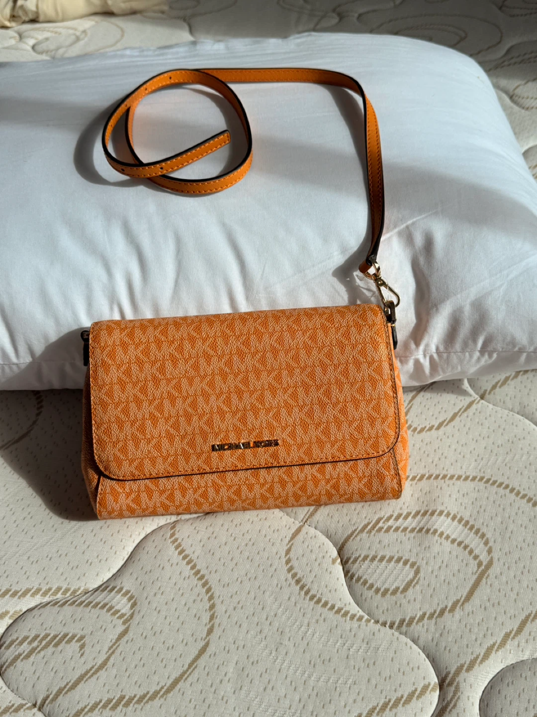 Michael Kors Orange Monogram Shoulder Bag - photo 2