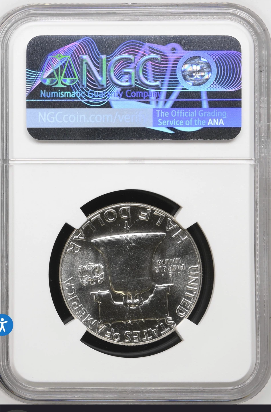 1959 Type 2 Reverse 50c MS 66 NGC Graded Coin - photo 2