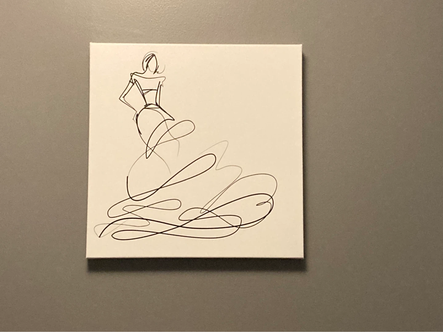 Canvas Wall Art - Line Drawing Woman