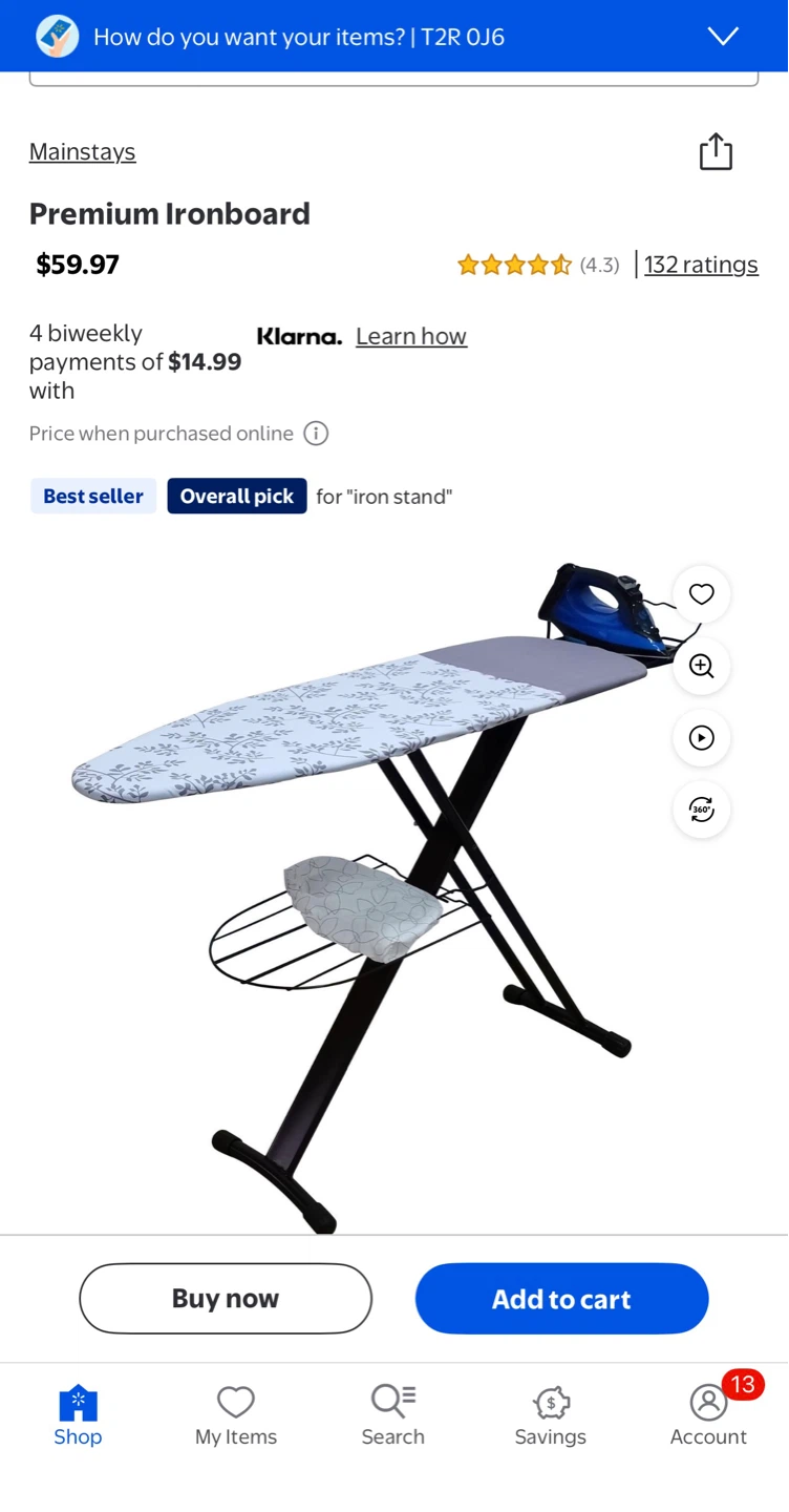 Foldable Ironing Board with Patterned Cover