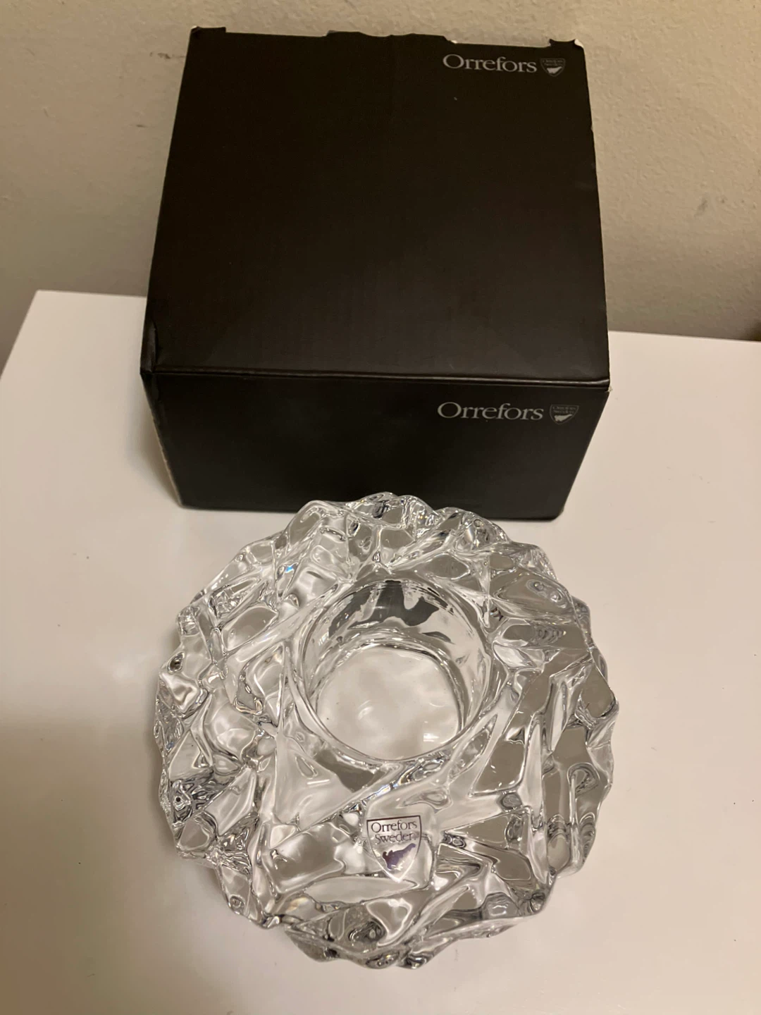Orrefors Sweden Crystal Votive Candle Holder