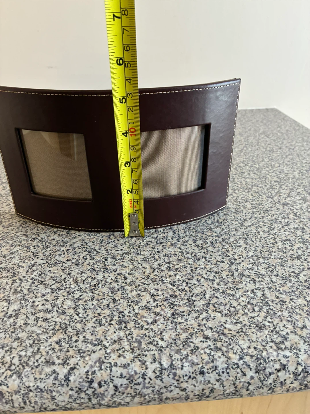 Brown Faux Leather Double Picture Frame - photo 4