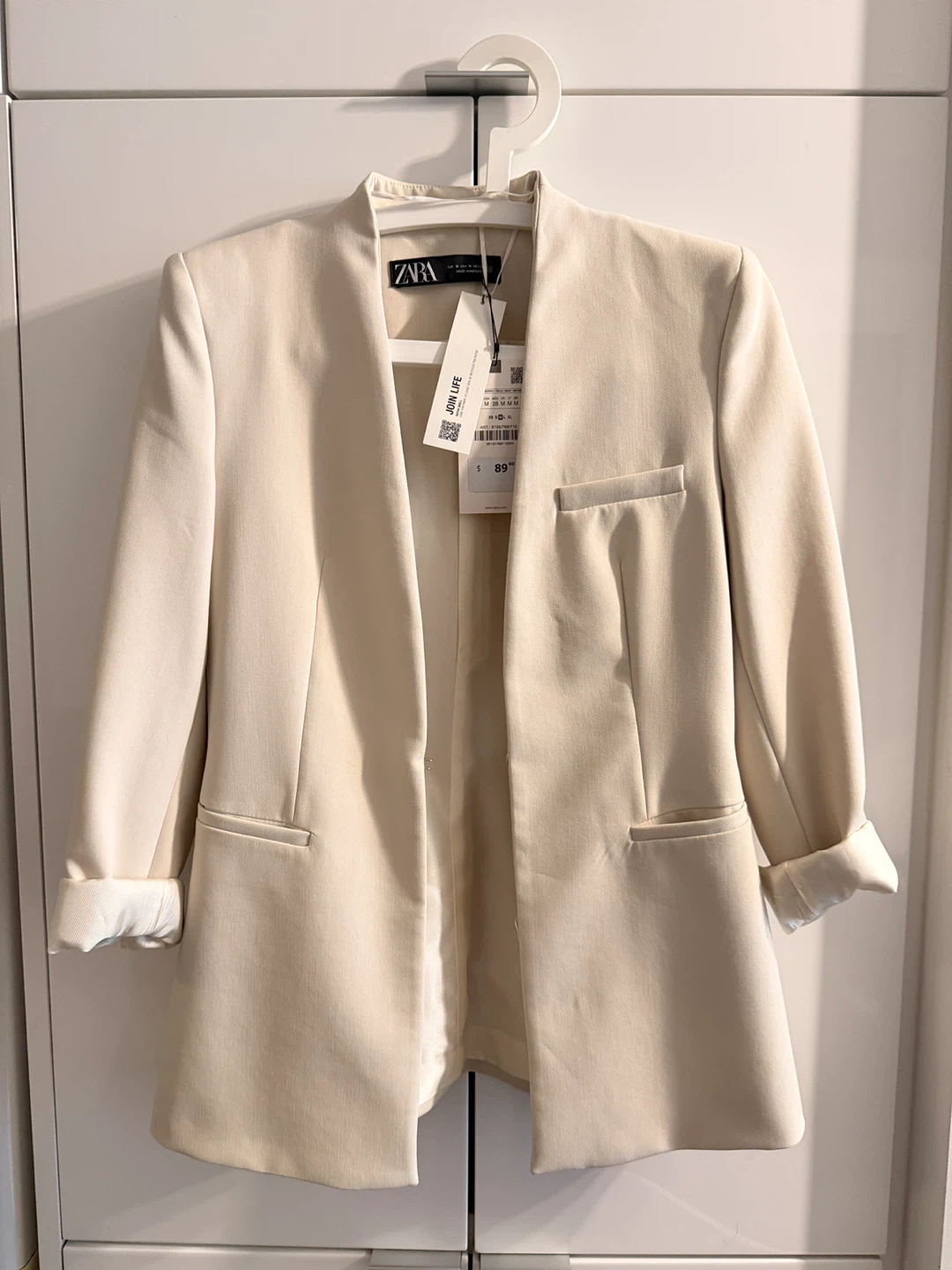 ZARA Cream Jacket Size M