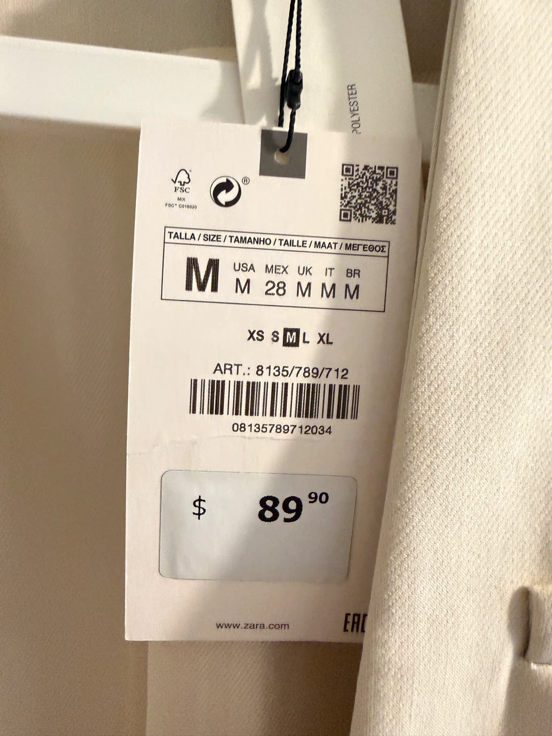 ZARA Cream Jacket Size M - photo 2