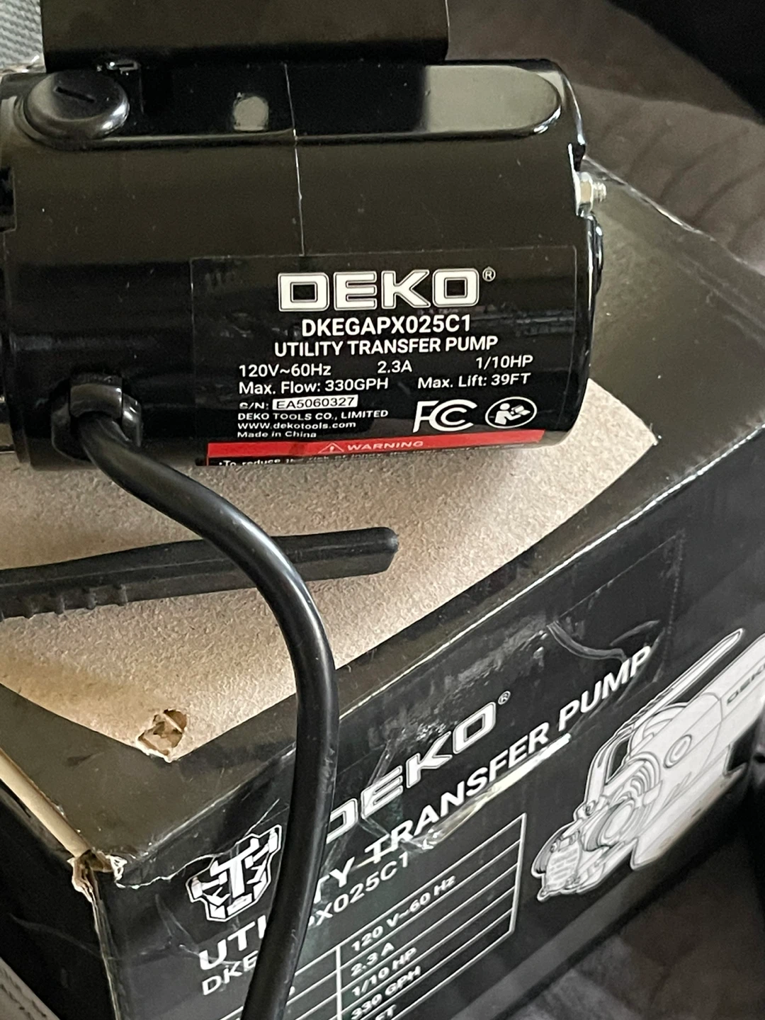 DEKO Utility Transfer Pump DKEGAPX025C1 - photo 4