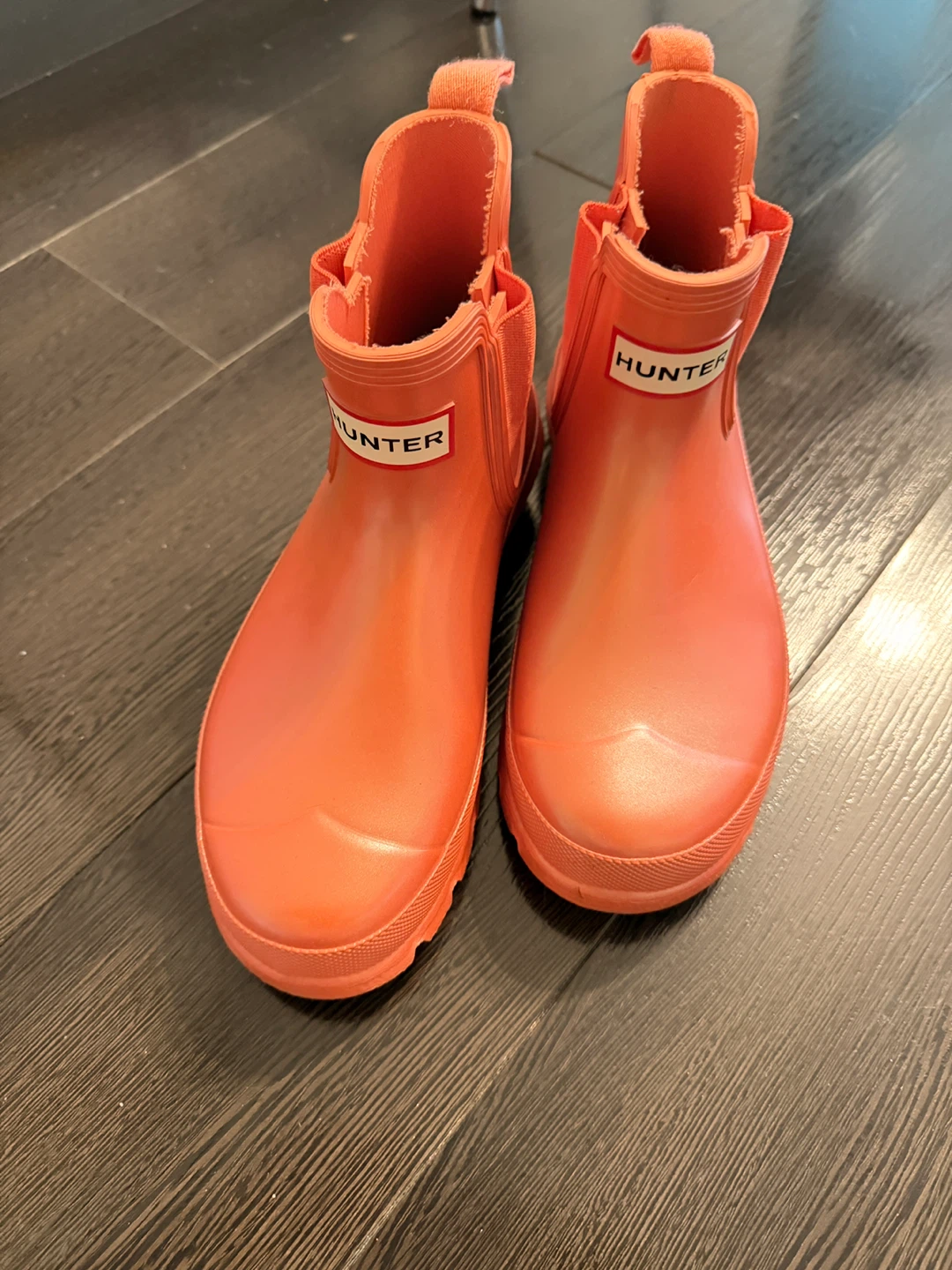 Hunter Orange Rubber Chelsea Boots Size 6 US - photo 2
