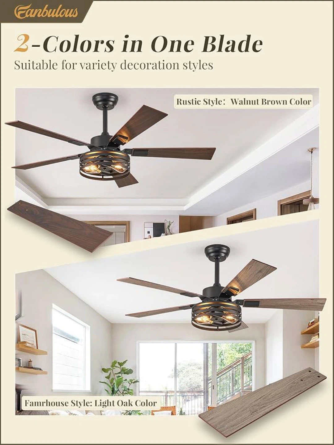 48" Ceiling Fan with Remote, Reversible DC Motor, 6 Speeds - photo 3