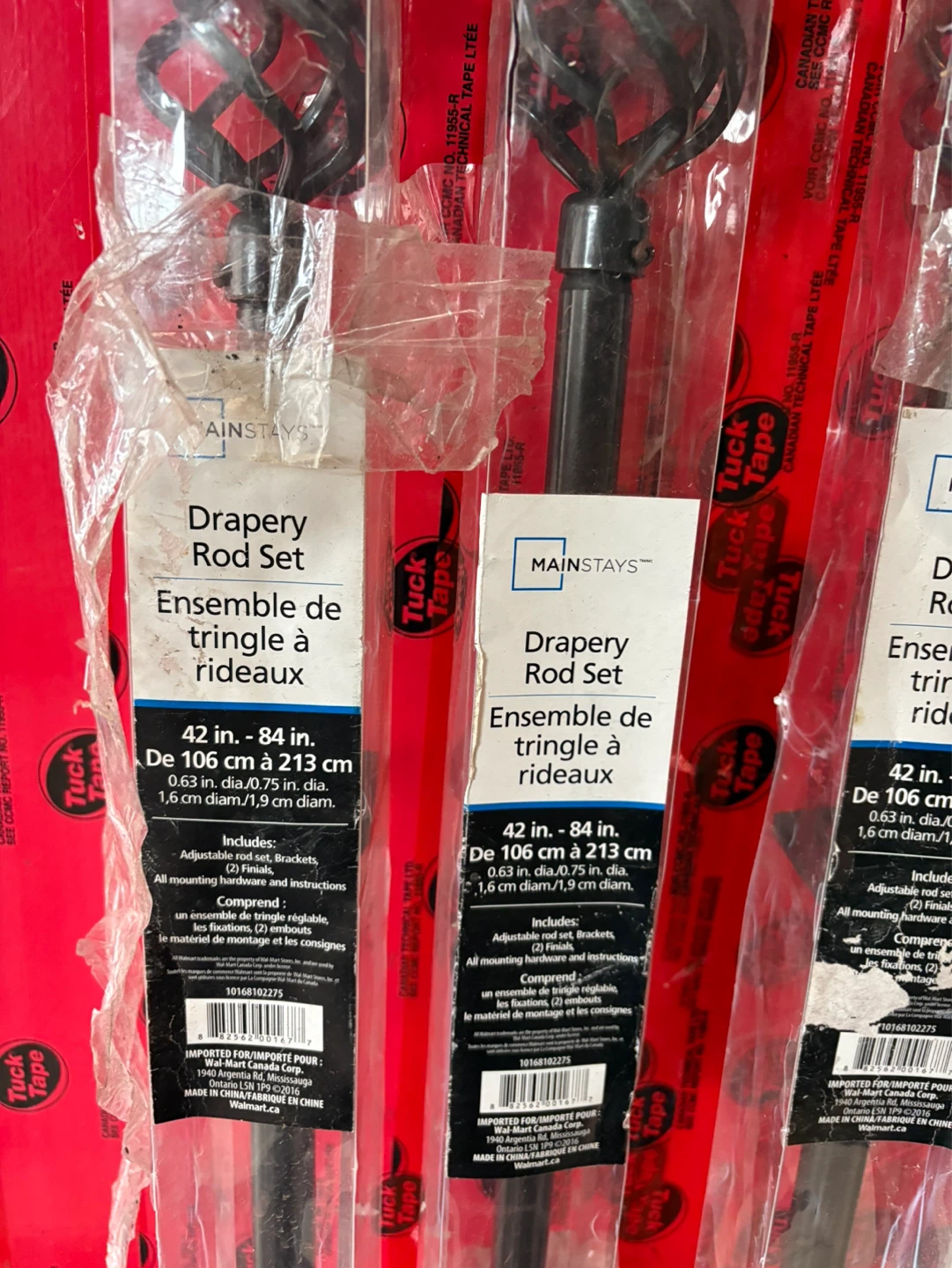 Lot of 3 Mainstays Drapery Rod Set Black 42-84 inches - photo 2