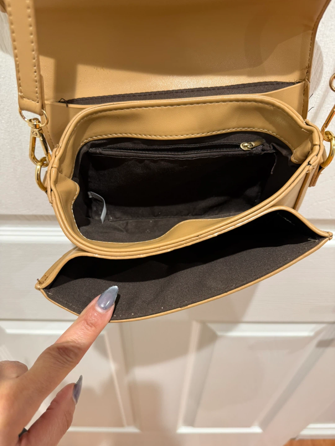 Tan Crossbody Bag with Bow - photo 5