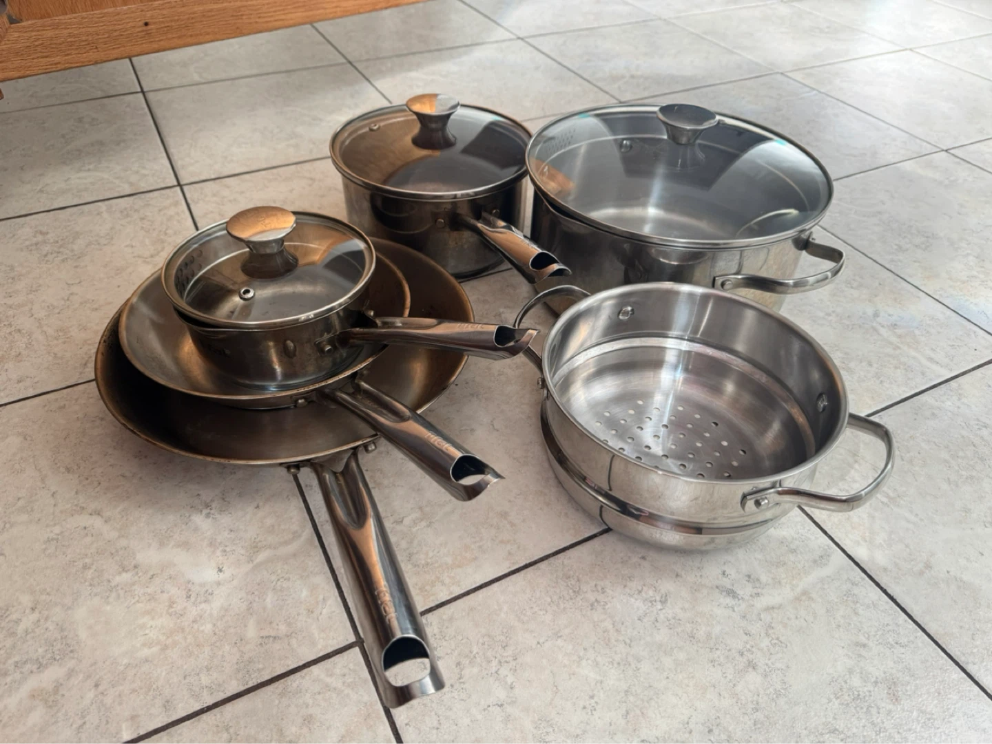 Stainless Steel Cookware Set with Steamer Insert