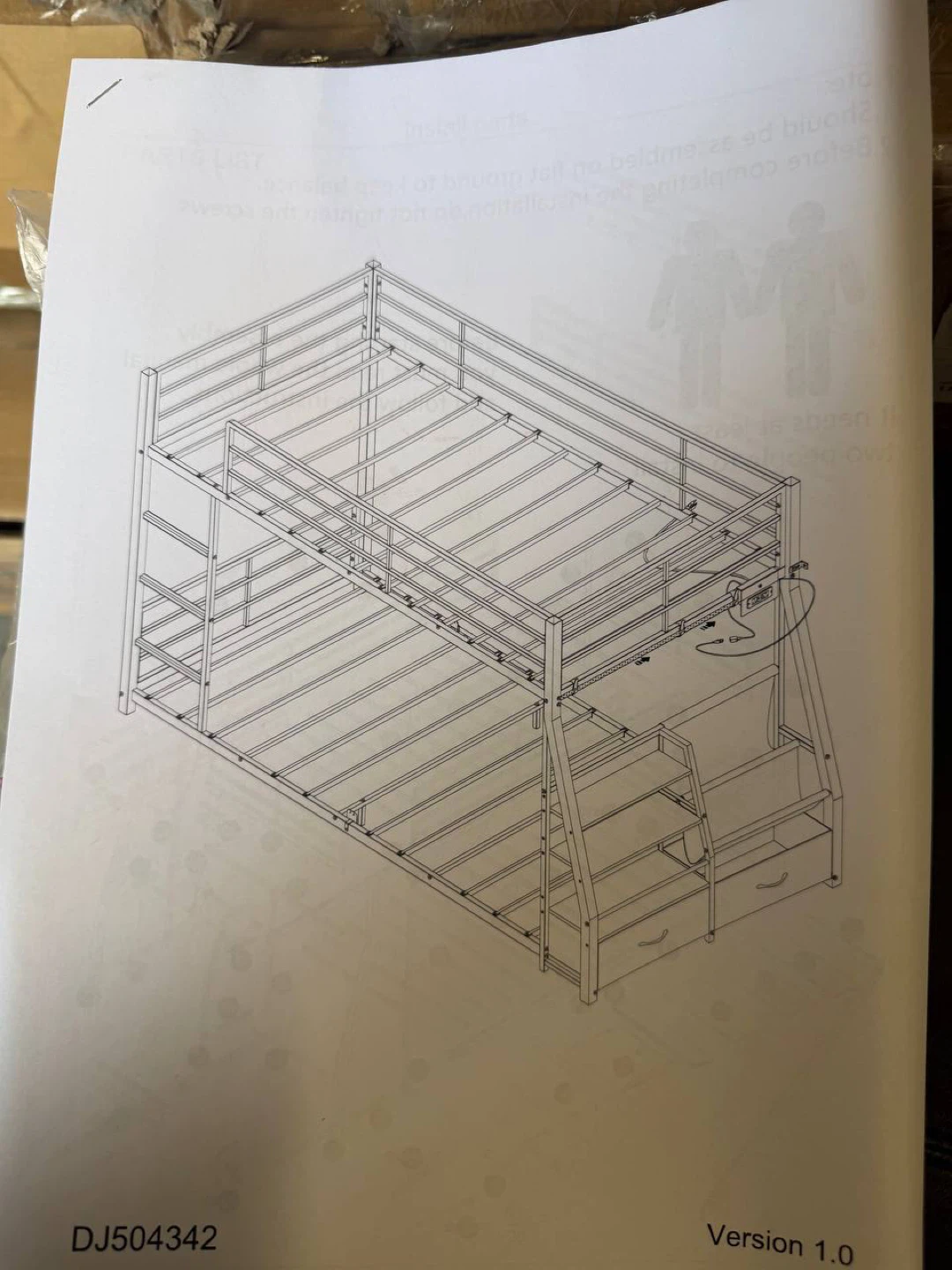 Led Metal Floor Bunk Twin Over Twin With Full-length - photo 5