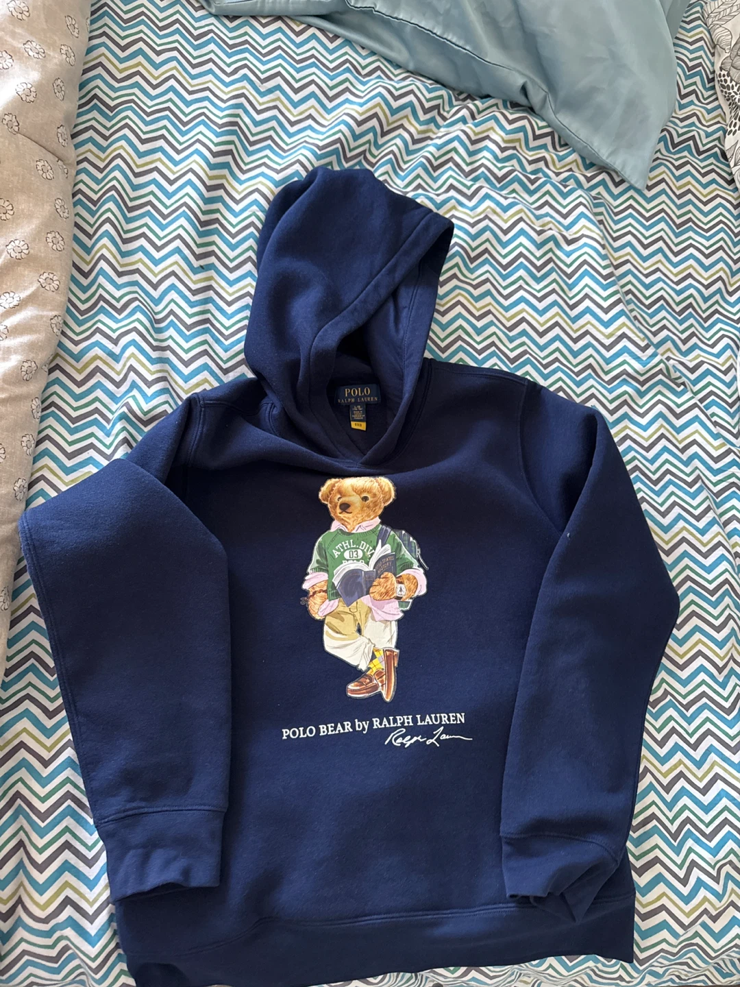 Polo Ralph Lauren Navy Blue Polo Bear Hoodie L/G (14-16) - photo 3