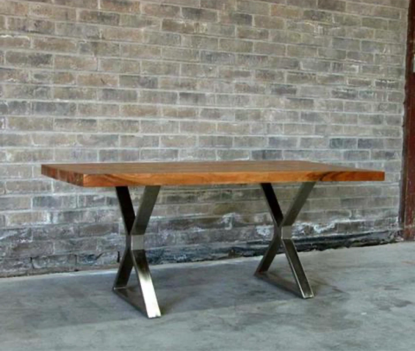Live Edge Wood Dining Table with Metal Legs