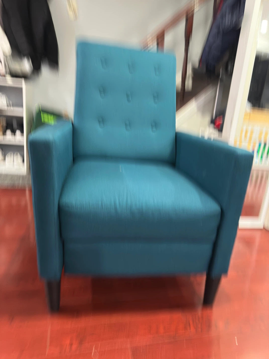 Teal Fabric Recliner Chair - photo 2