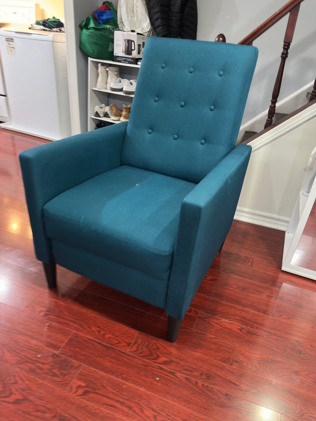 Teal Fabric Recliner Chair - photo 3