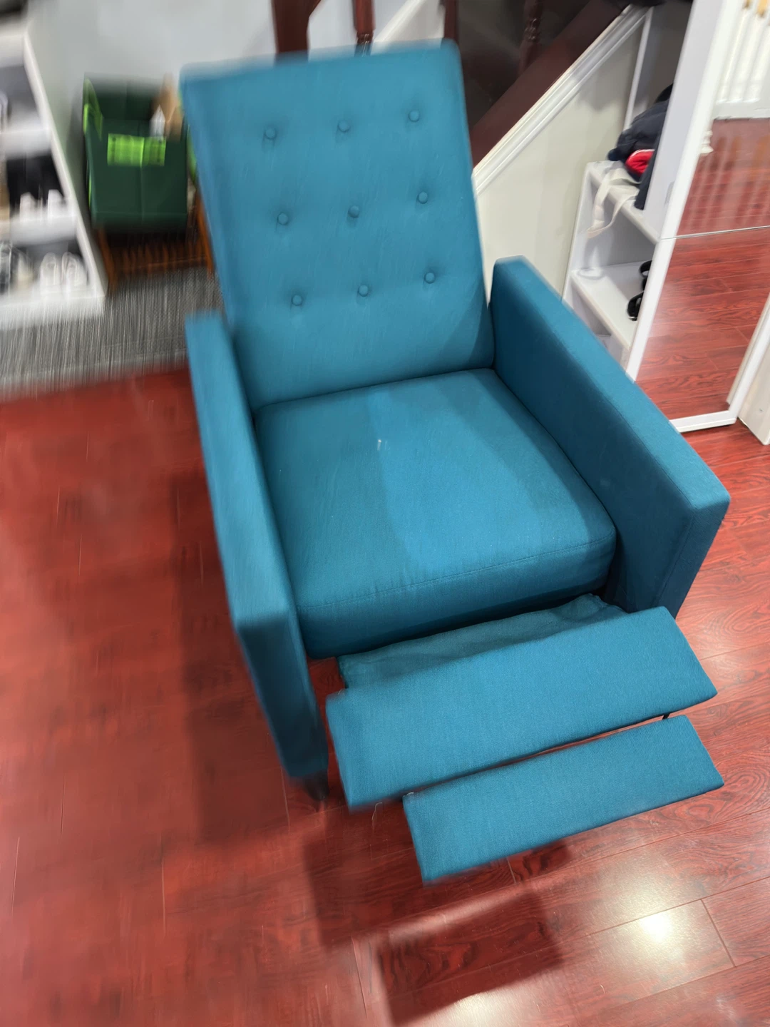 Teal Fabric Recliner Chair - photo 5
