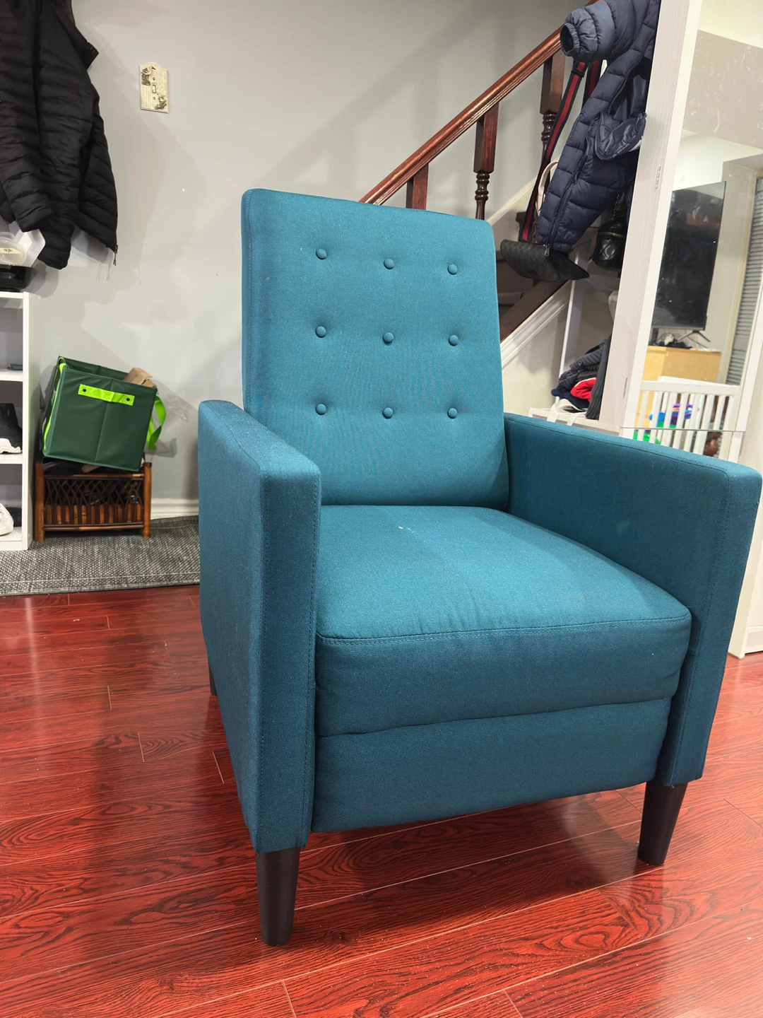 Teal Fabric Recliner Chair