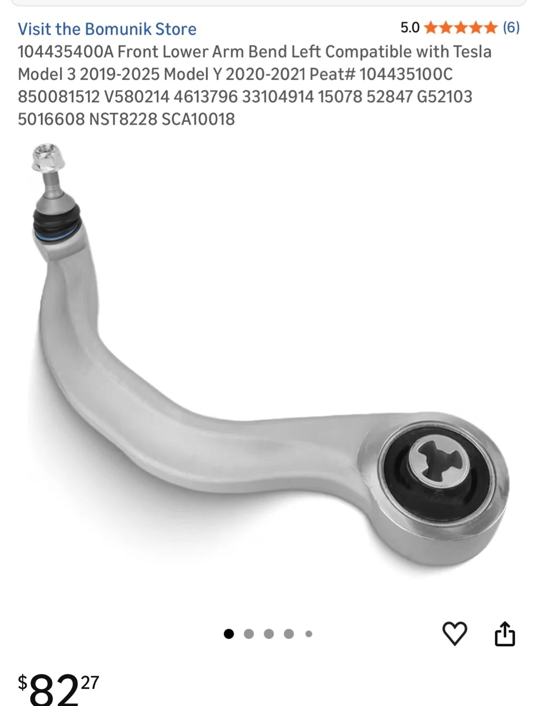 Front Lower Arm Bend Left for Tesla Model 3/2019-2021