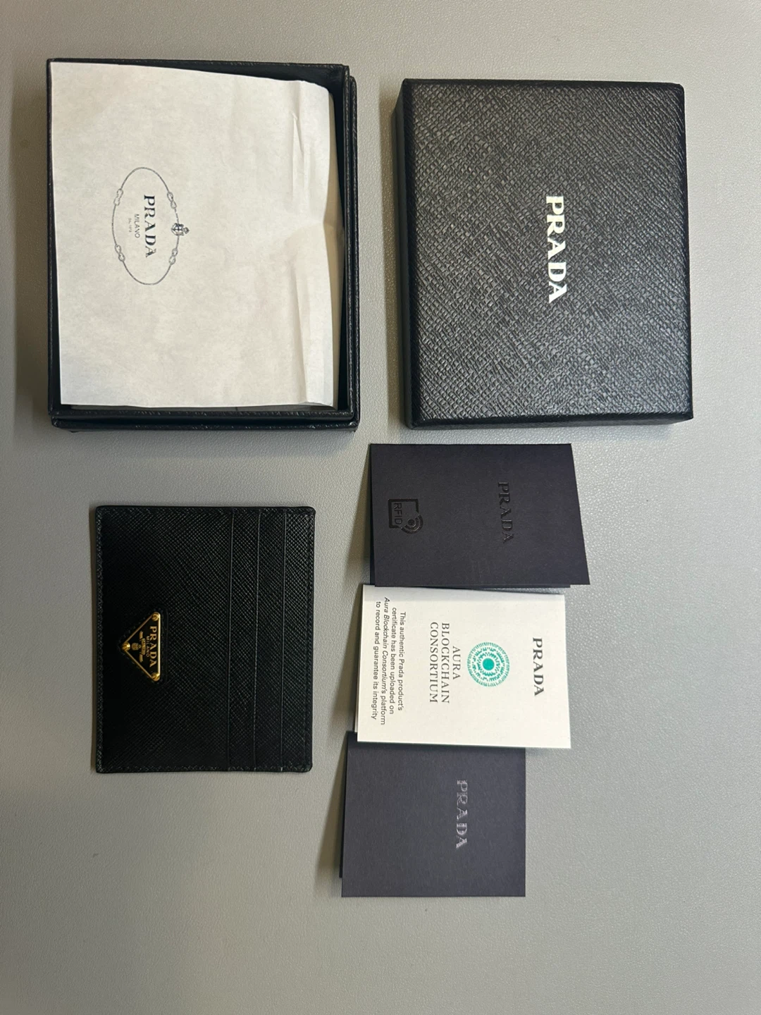 Prada Black Leather Card Holder
