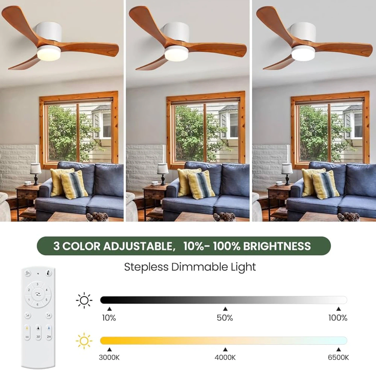 GESUM 42" Ceiling Fan with Light and Remote - photo 2