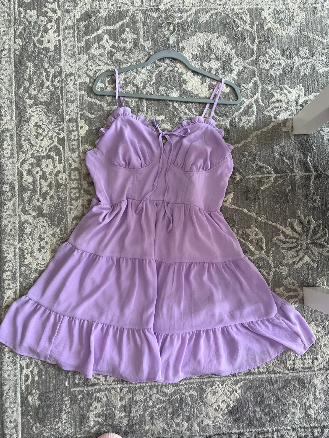 Shein Curve Lavender Tiered Ruffle Mini Dress 1XL