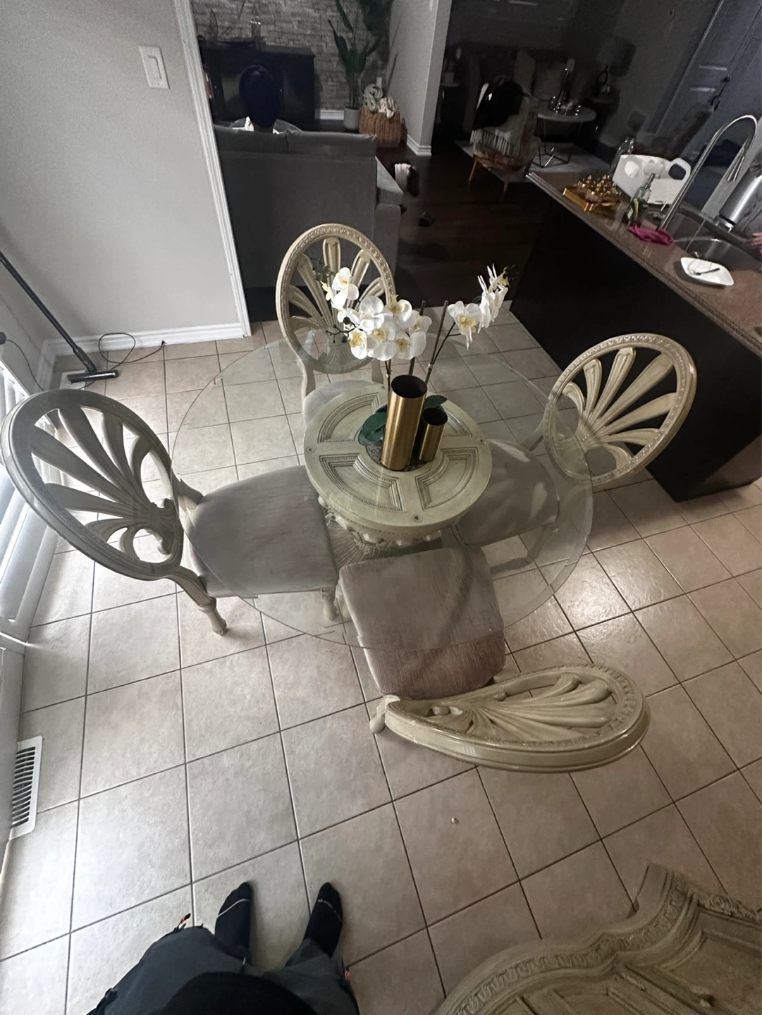 Dining Set Chairs and Glass Table - photo 3