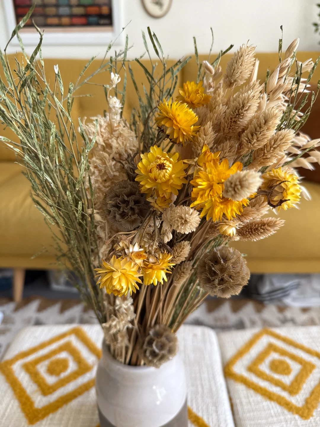 Dried Floral Arrangement in Two-Tone Vase - photo 3