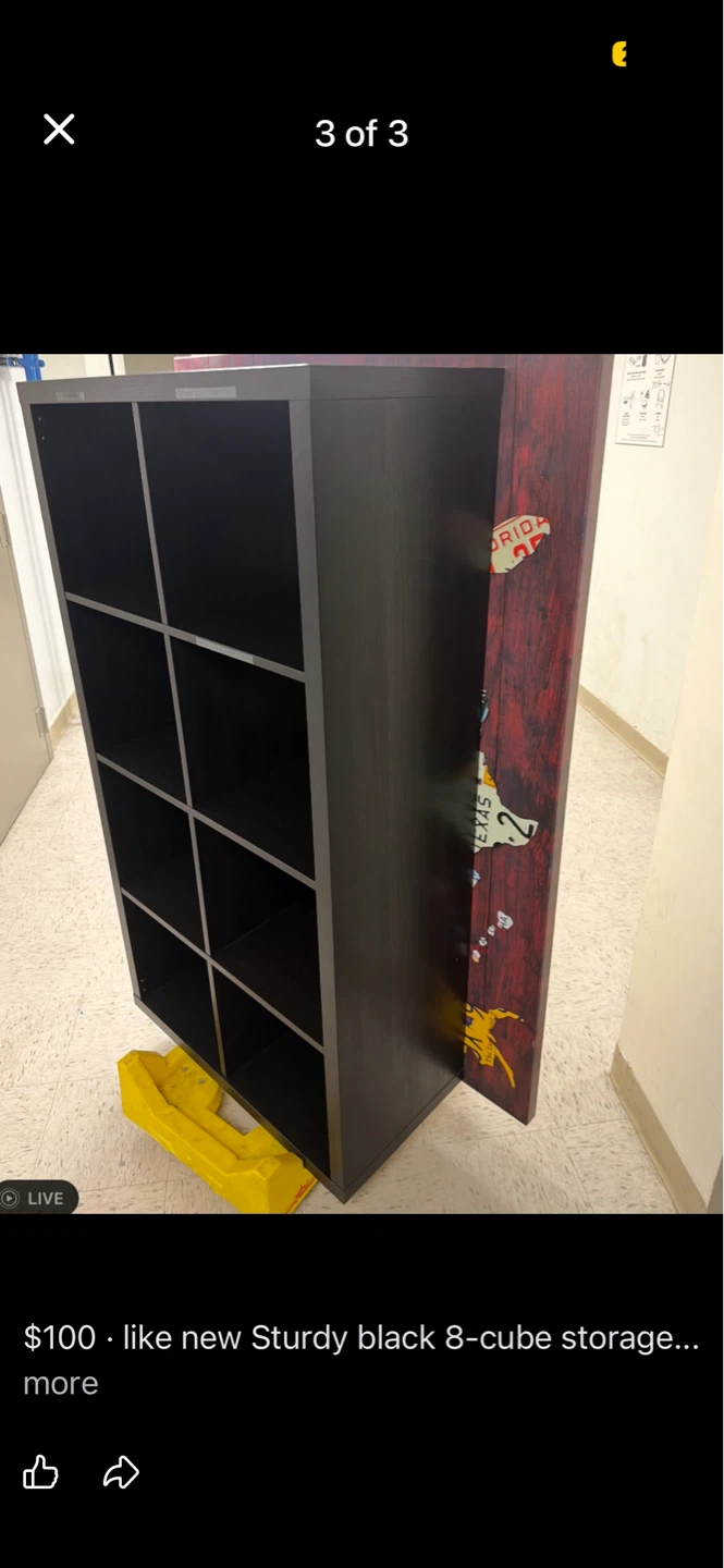 Sturdy Black 8-Cube Storage Unit - photo 3