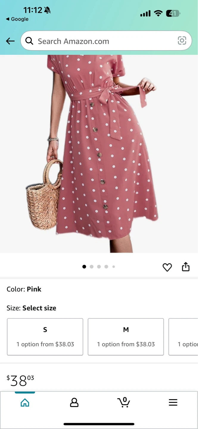 Women's Pink Polka Dot Belted Midi Dress