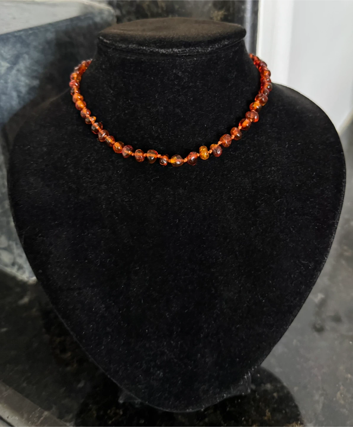 Vintage Baltic Amber Bead Choker Necklace