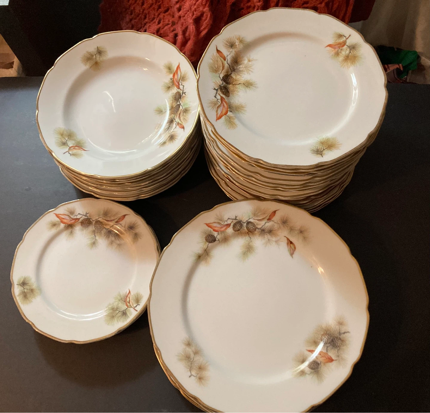 Pine Tree Fine Translucent China Plates