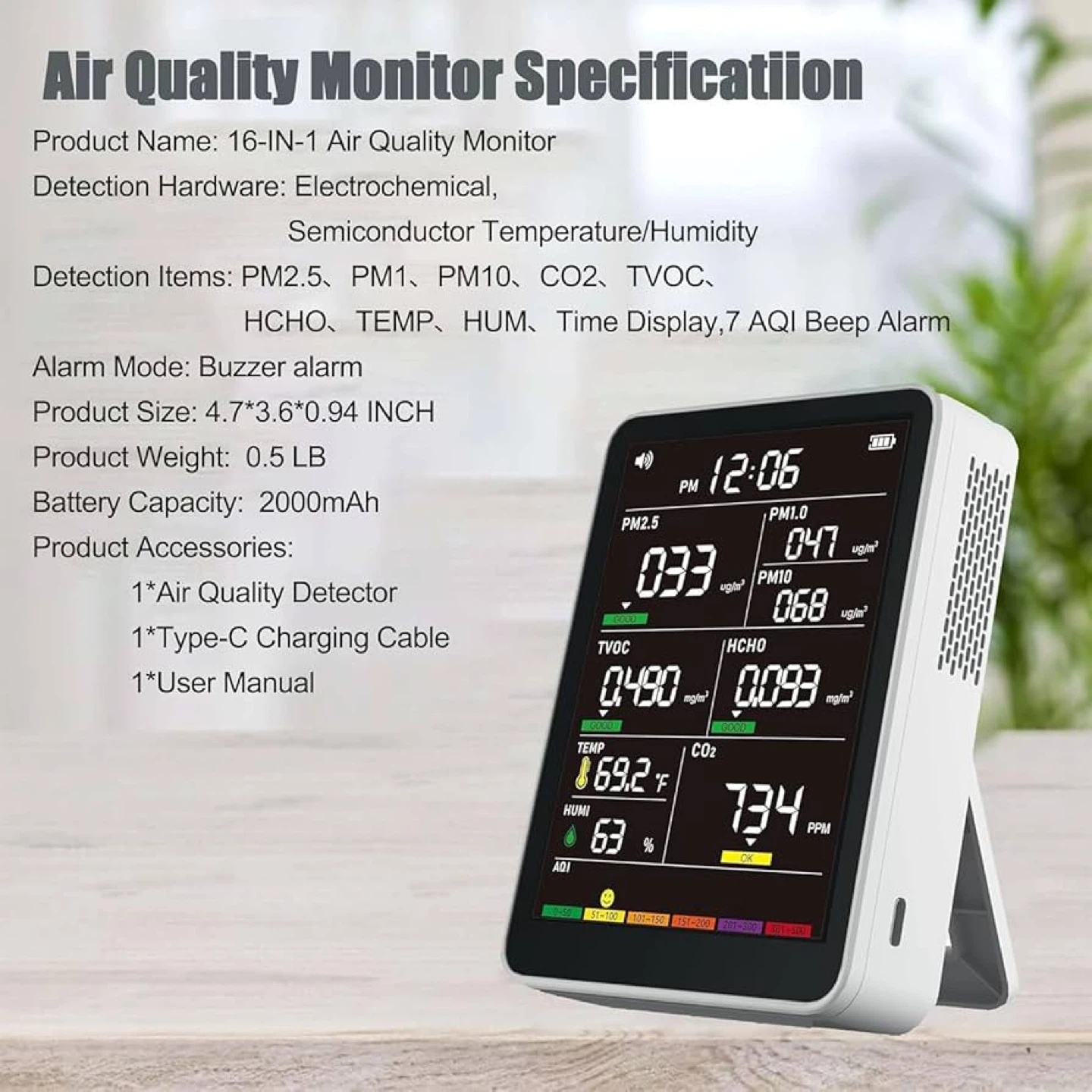 16-IN-1 Air Quality Monitor - photo 4